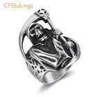 Мужское кольцо CFBulongs в стиле ретро, панк, череп смерти, высокое качество, нержавеющая сталь, хип-хоп, рок, Хэллоуин, мужские украшения, подарок на вечеринку