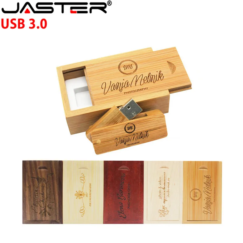 JASTER USB 3,0 Натуральные Деревянные USB+ упаковочная коробка USB флеш-накопитель деревянная Флешка 4G 8GB 16GB 32GB u диск фотографии свадебные подарки