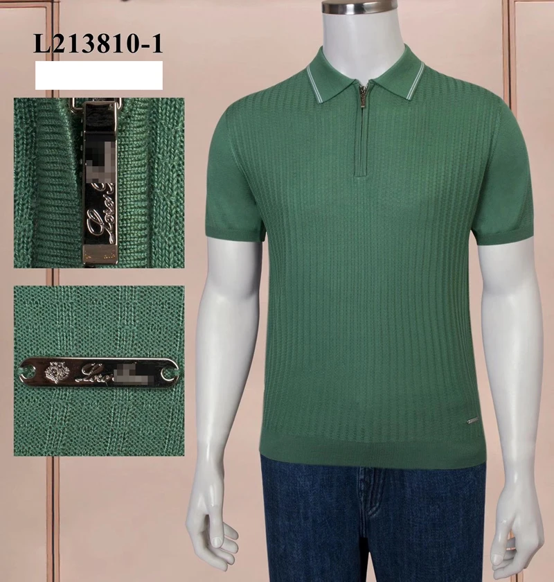 

BILLIONAIRE Polo shirt men Lapel zipper 2021 new summer Silk Business button embroidery big size high quale size M~4XL