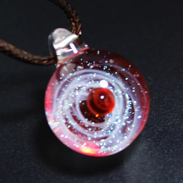 Блестящая Вселенная стеклянная бусина подвеска с планетами ожерелье галактика