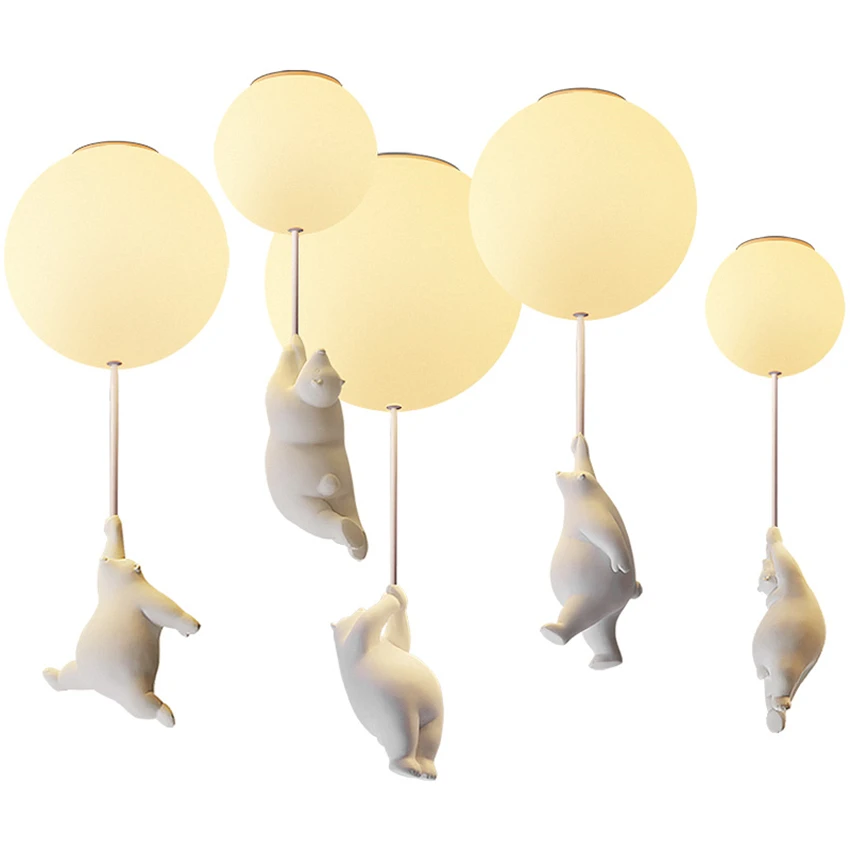 

Cartoon Bear Ceiling Lights Modern Children's Room Restaurant Clothing Store Cafe Boy Girl Bedroom Balloon Art Deco Ceiling Lamp