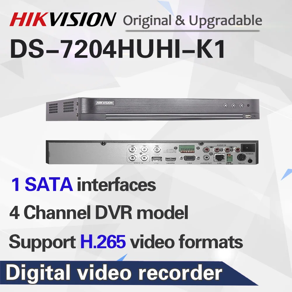 Hikvision Hybrid 8ch DVR DS-7204HUHI-K1 5 в 1 AHD CVI TVI CVBS IP 8MP безопасности DVR для аналоговой камеры