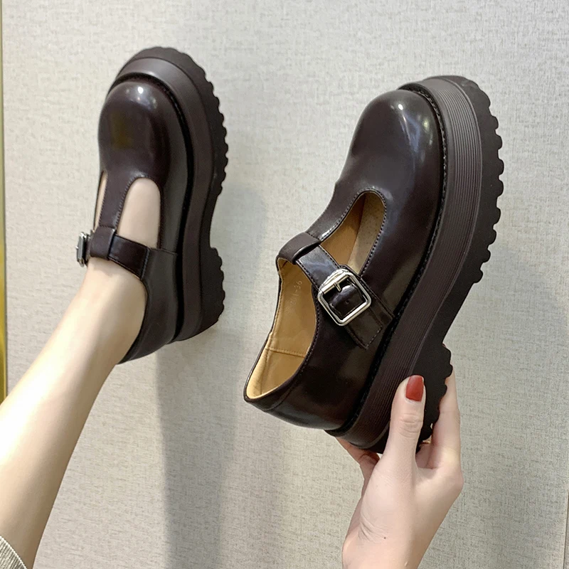 

Small leather shoes female British 2021 spring new Mori girl Japanese wild black retro Mary Jane shoes word buckle lolita shoes
