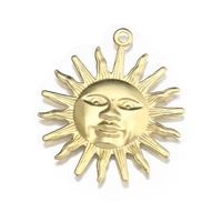 30pcslot raw brass sun face charms sunflower pendant diy for drop celestial earrings necklace outspace jewelry making wholesale