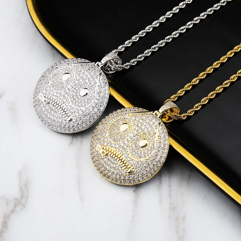 Мужская подвеска TOPGRILLZ ожерелье золотистого/серебристого цвета с фианитом в