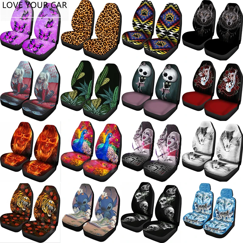 

Two (one-piece) Car Seat Covers Custom Printed Universal Front Protectors Car Accessories Cushion Kit