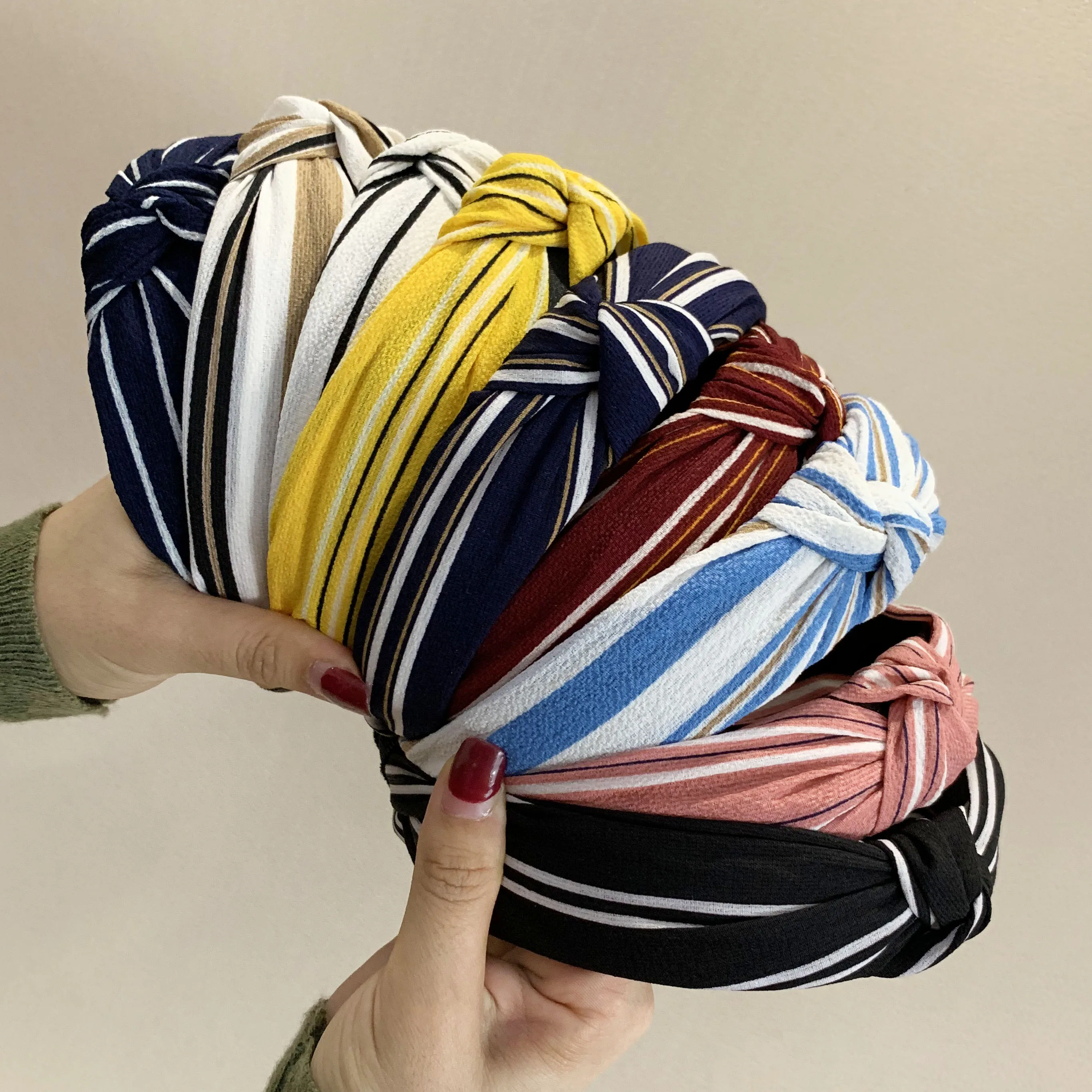 ChenYan новая полосатая повязка на голову модная шифоновая с бантом волосы