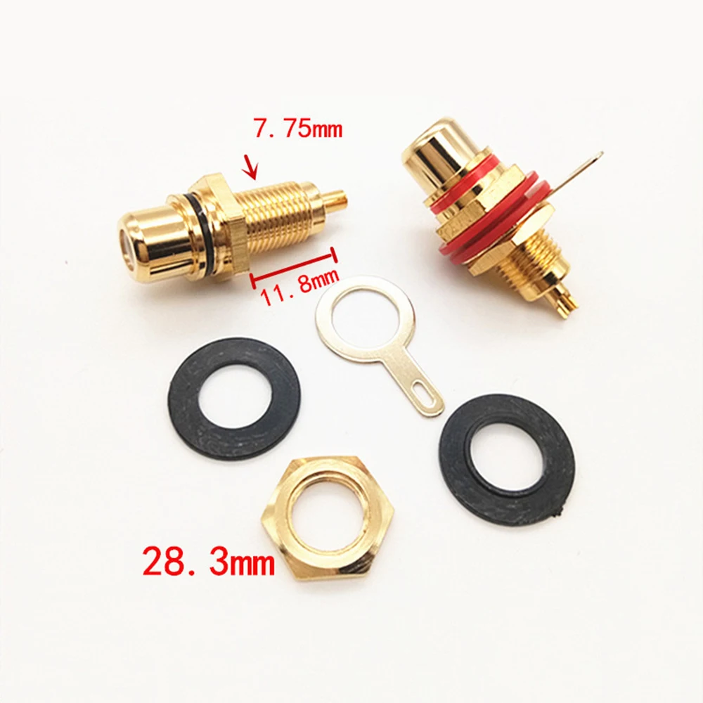 1 шт. Позолоченный разъем RCA Разъем Панель Крепление Шасси аудио переборка с