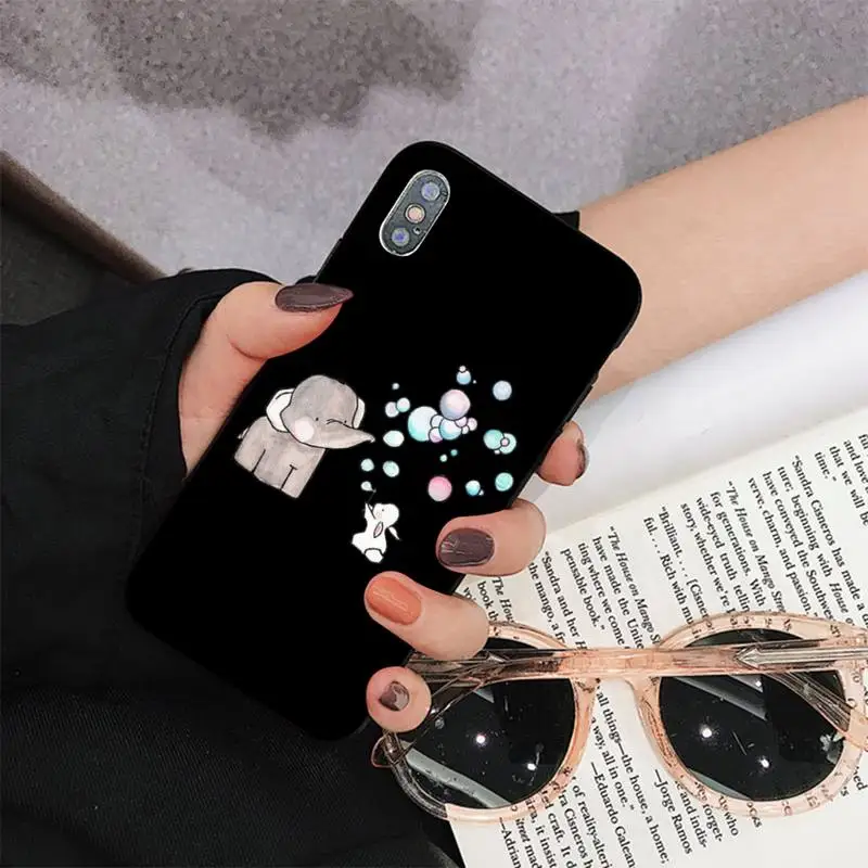 

FHNBLJ elephant cartoon Phone Case for iPhone 8 7 6 6S Plus X 5S SE 2020 XR 11 12 pro XS MAX