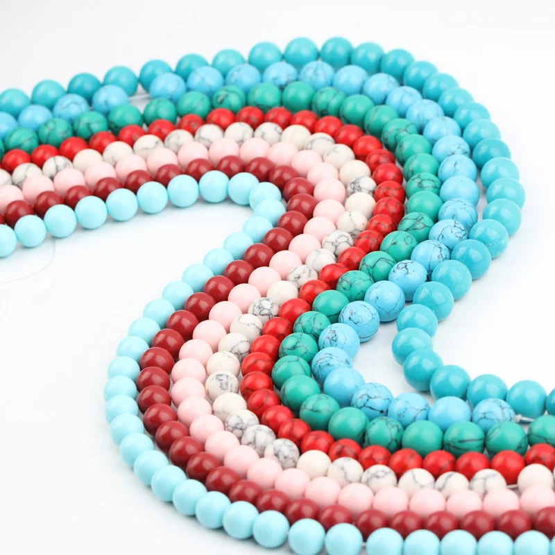 2020 синий красный белый натуральный камень Бусины круглые Для Подвески для