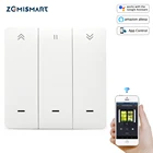 Умный переключатель для занавесок zemimart Zigbee Tuya, настенный кнопочный переключатель для двигателя с роликовым абажуром, Alexa Echo Google Home, с таймером