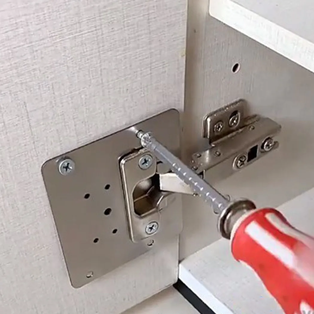

1/3pcs Hinge Repair Plate Cabinet Easy To Fix Rust Resistant Stainless Steel