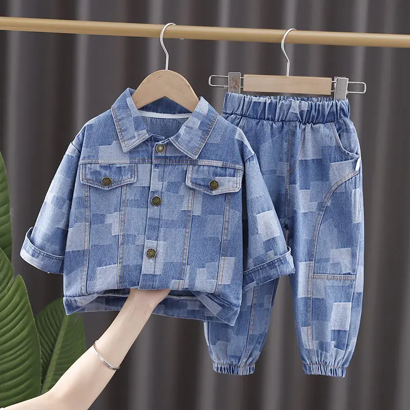 

Джинсовый костюм для мальчиков и девочек, 2 шт./компл.