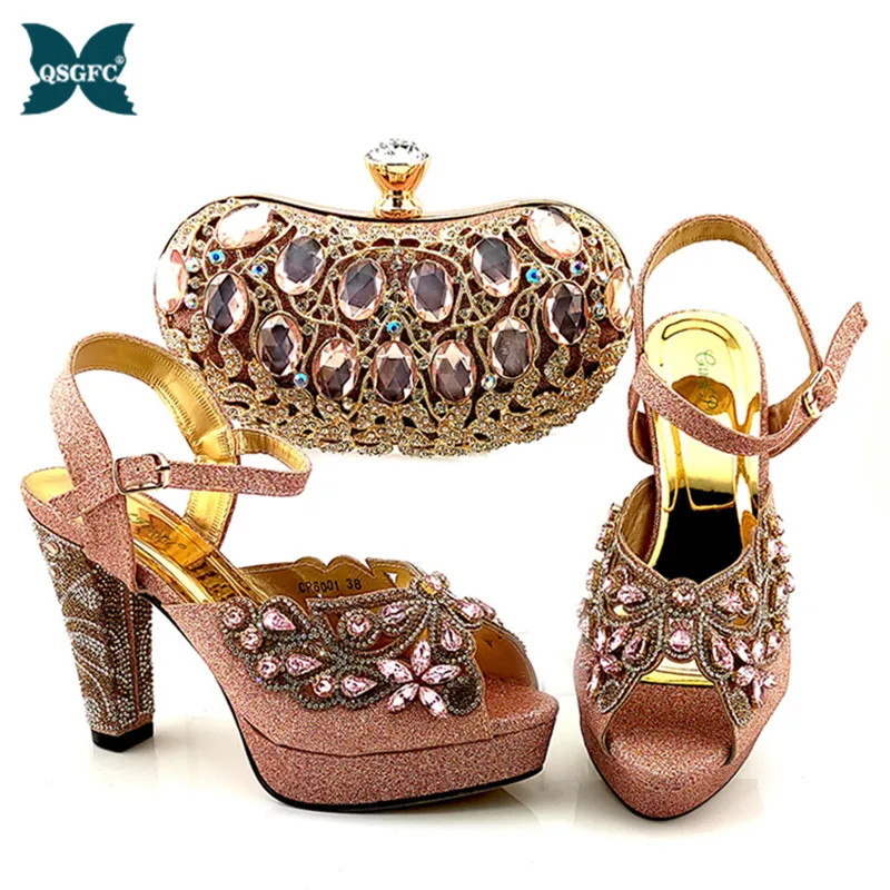 Итальянские вечерние туфли с сумочкой в комплекте Комплект из свадебных туфель и