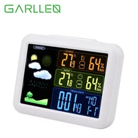 GARLLEN Color Wireless Weather Station Digital Thermometer with LCD Alarm Clock 3 Channels Monitor Temperature Humidity Tester