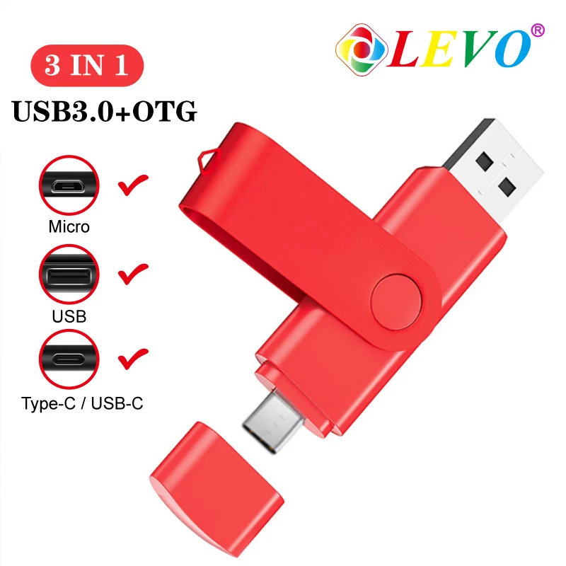 

3 in 1 OTG USB Flash Drive 512G Pendrive 256G USB Stick for Type C/Micro USB Pen Drive 128G 64G 32G USB3.0 Memory Stick