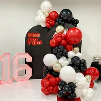 1 set racing car themed balloons arch 4d silver globos black white red balloon garland for baby shower decor birthday balloons