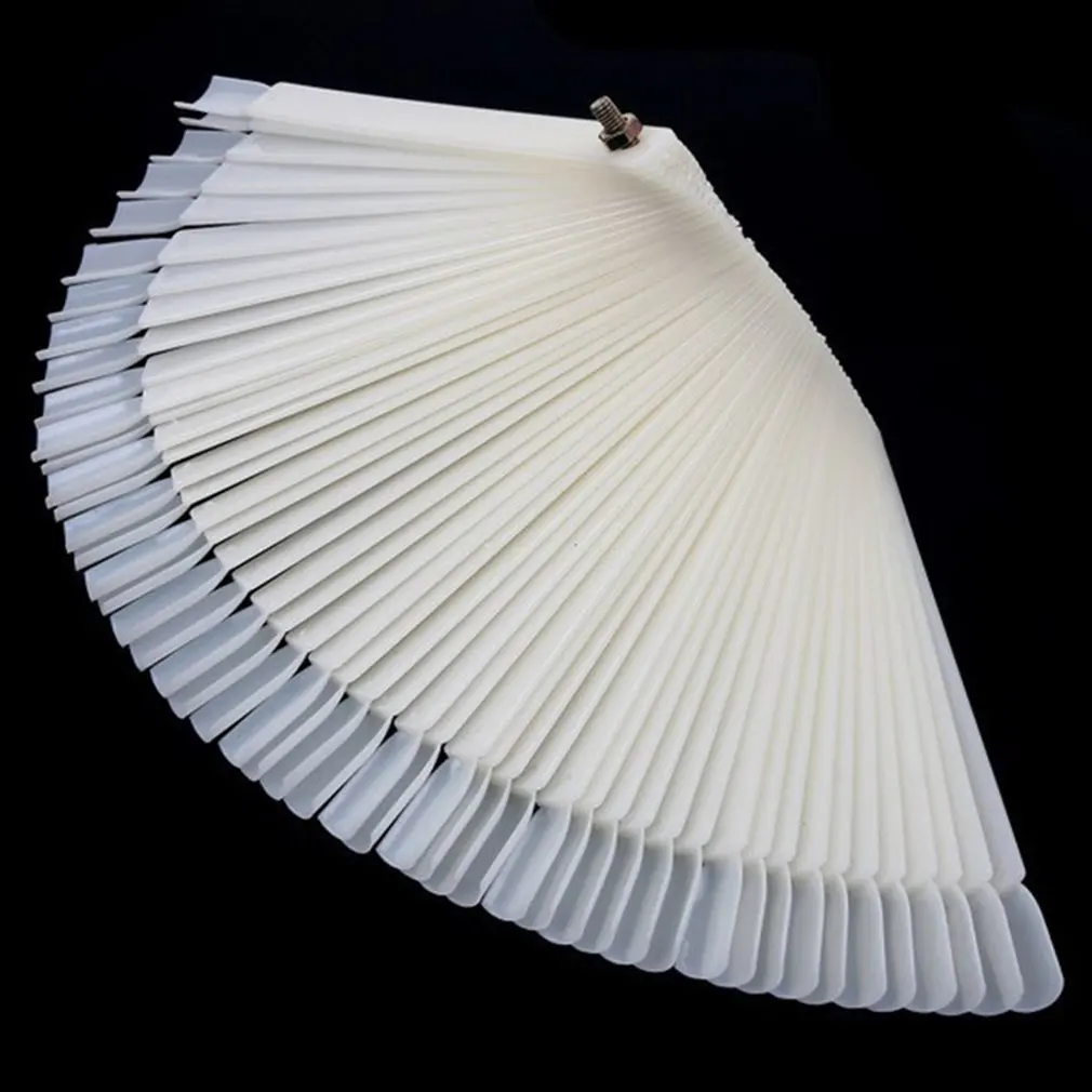 

50/Set Nail Art Tips Display Practice Sticks Fan Shaped Nail Polish Swatches Nail Color Sample Nail Art Tools Supplies
