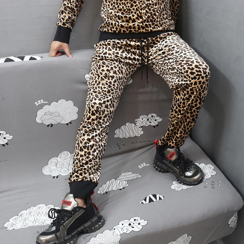 Индивидуальное модное платье для шоу сценическое свободные штаны с леопардовым
