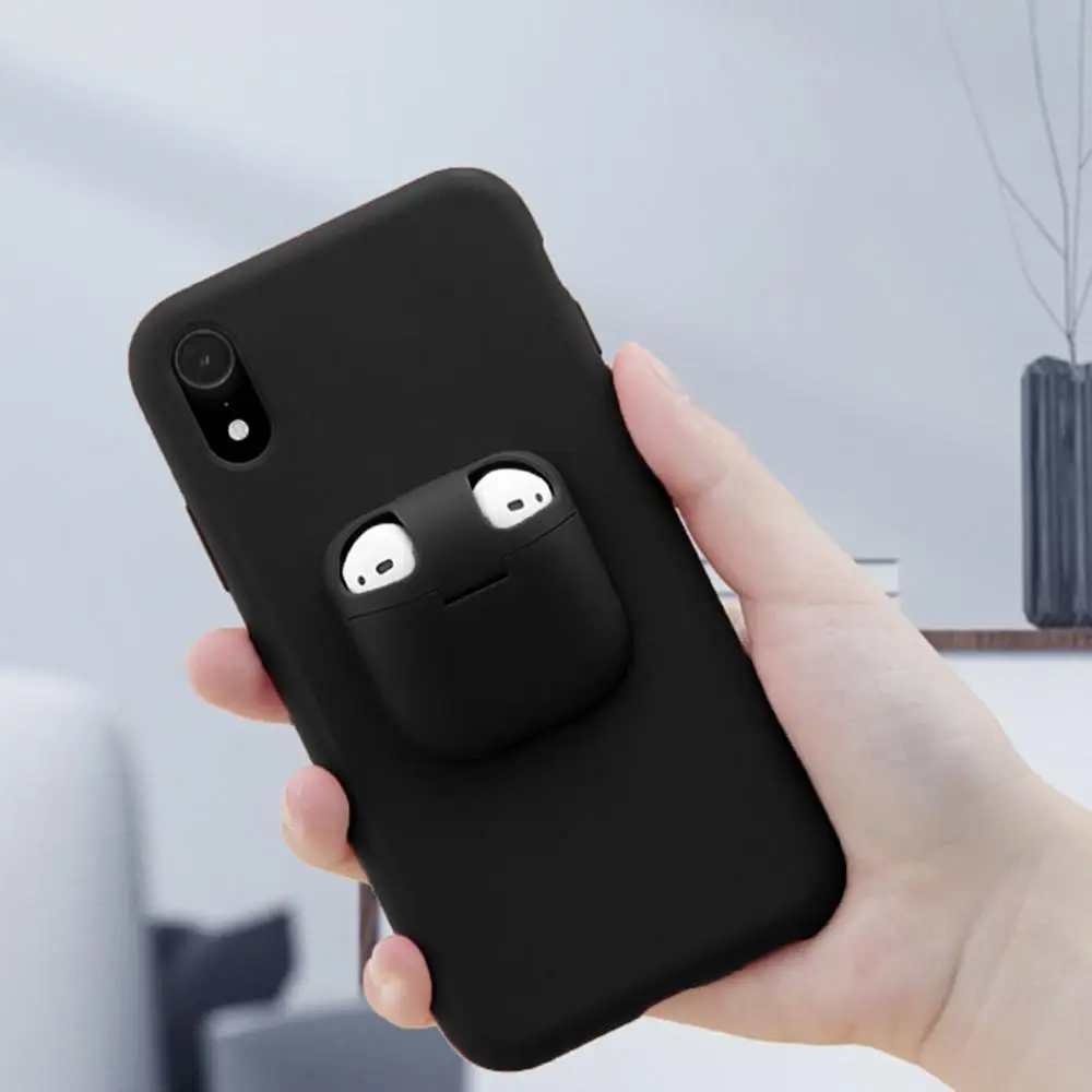 2 в 1 коробка для хранения наушников AirPods iPhone 11 Pro XR X XS Max беспроводная Bluetooth