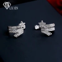 lxoen personality star girl ear cuff with silver color zircon women earcuff for party wedding earring gift fashion jewelry