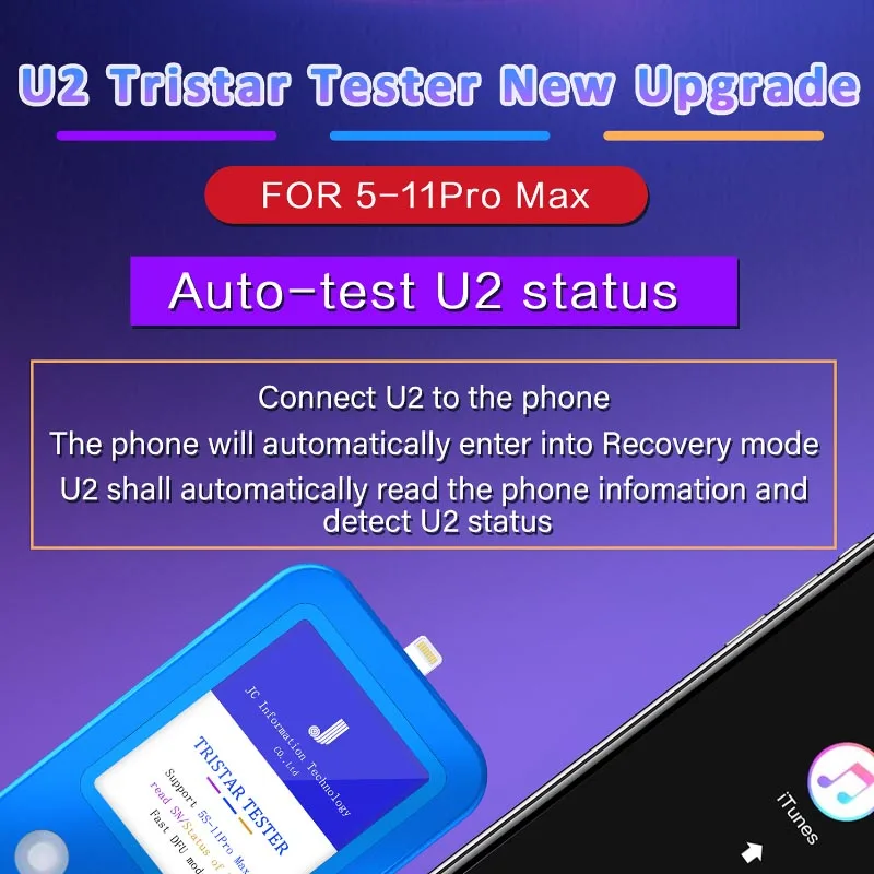 JC U2 Tristar тестер IC чип дефектоскоп Быстрый детектор SN считыватель серийного номера