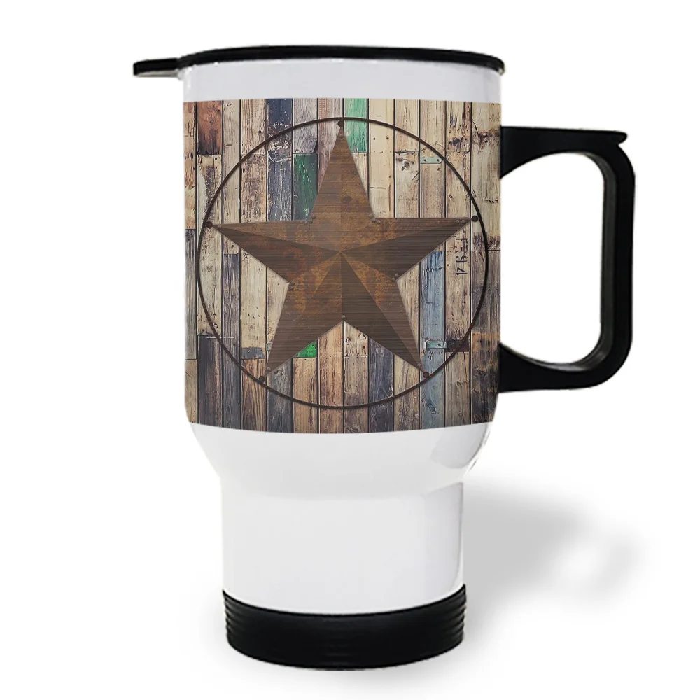 Ретро дерево Техасская Звезда путешествия кофе чашка кружка из нержавеющей