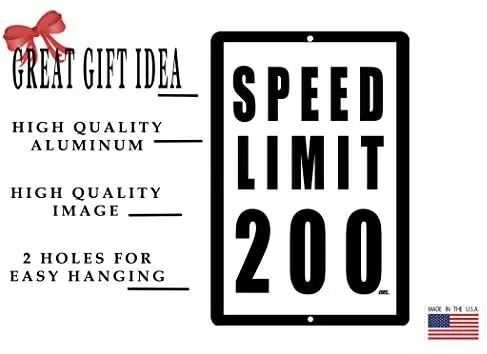 

Rogue River Tactical Funny Mechanic Metal Tin Sign Wall Decor Man Cave Bar Speed Limit 200 MPH