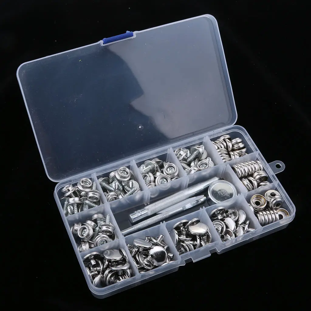 

153 Pieces Stainless Steel Boat Marine 12mm Fastener Snap Cover Button Socket