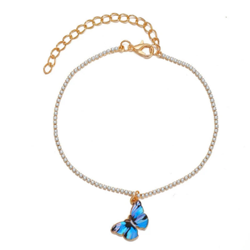 2020 Trendy European and American fashion all-match new product color small fresh clavicle chain butterfly bracelet | Украшения и