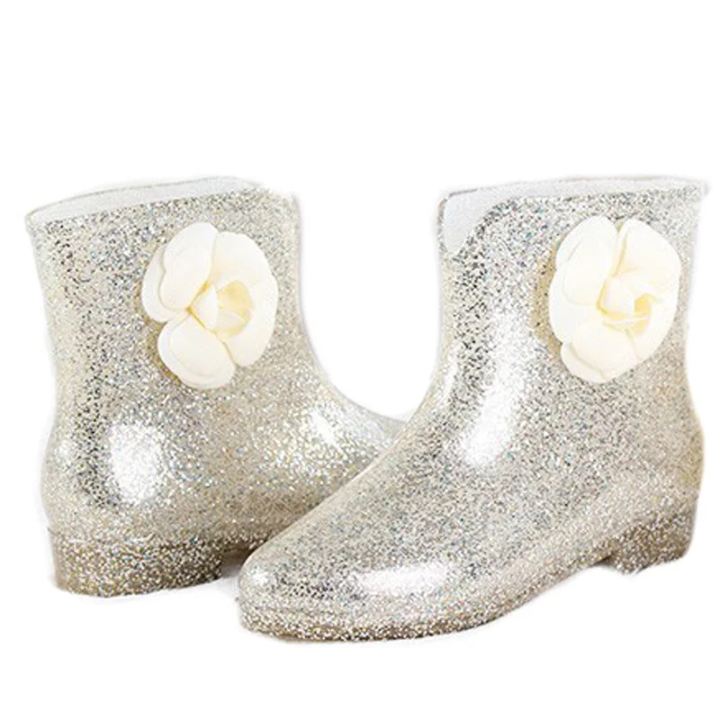 Сапоги Aleafalling женские резиновые водонепроницаемые ботильоны на плоской подошве