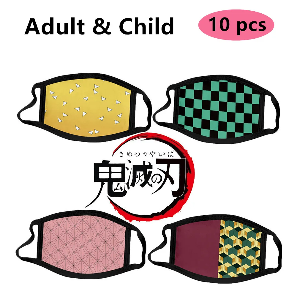 

3D Anime Kimetsu No Yaiba PM2.5 Mask Slayer Kamado Tanjirou Nezuko Cosplay Mouth Anti Dust Filter Mouth-muffle Anime Adult/Kids