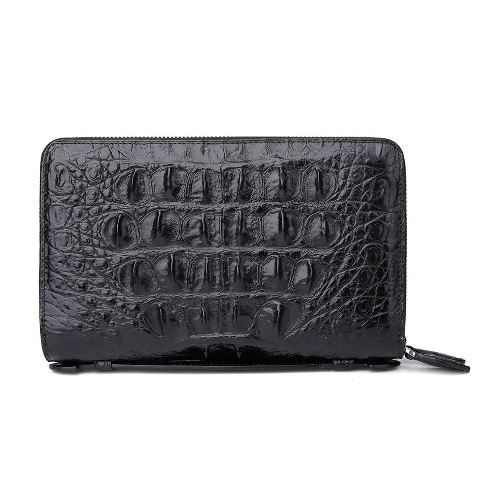 Крокодиловый кошелек-клатч из натуральной кожи мужской длинный кошелек