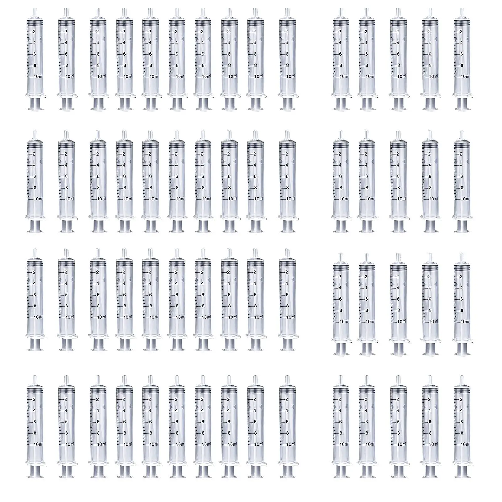 60 шт. 10 мл портативный шприц с коротким ртом ручным нажимом для измерения