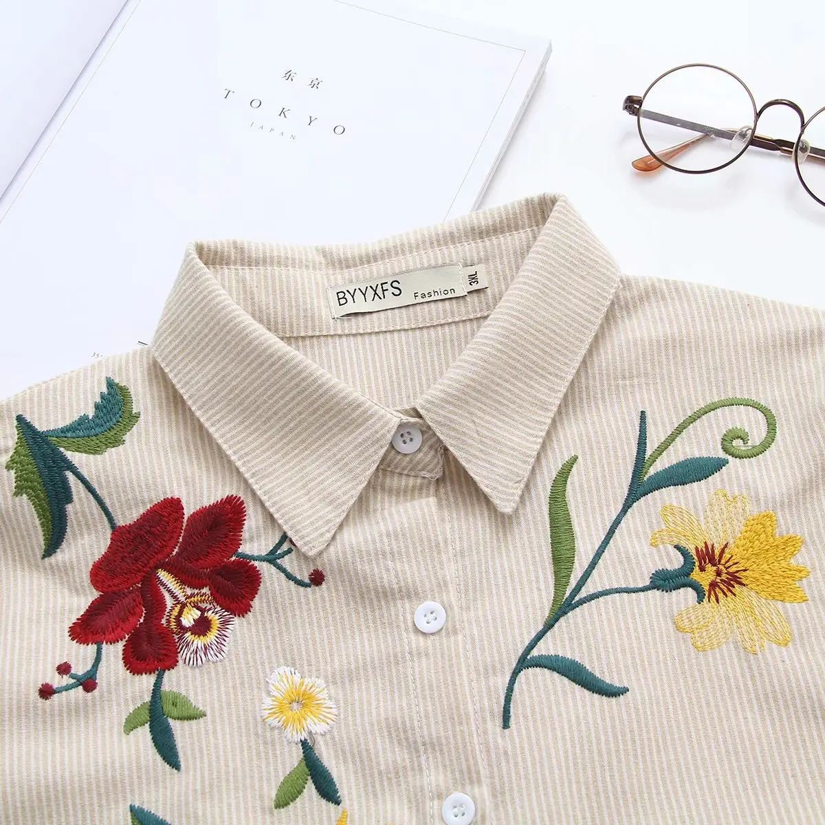 Женская блузка с длинным рукавом свободная повседневная рубашка в полоску