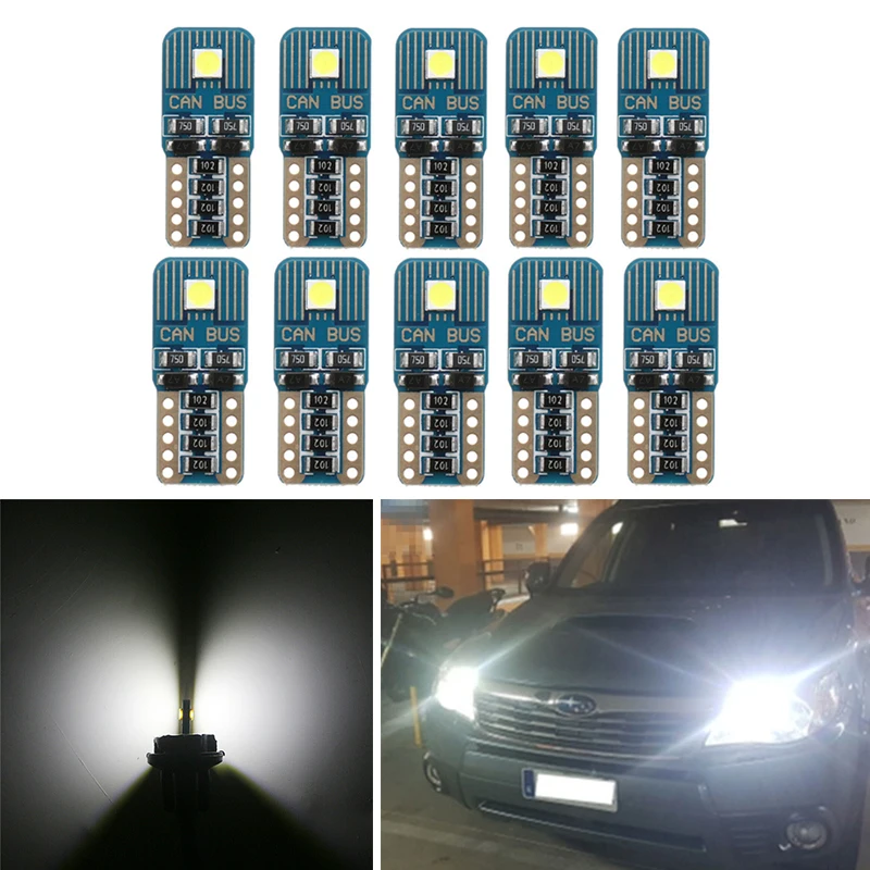 10 шт. автомобильные внутренсветильник фонари T10 W5W Canbus Светодиодная Лампочка 194