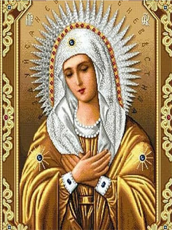 

5D Diamond Painting Kit Religion Diamond Embroidery Cross Stitch Virgin Mary Rhinestones Mosaic Home Decor