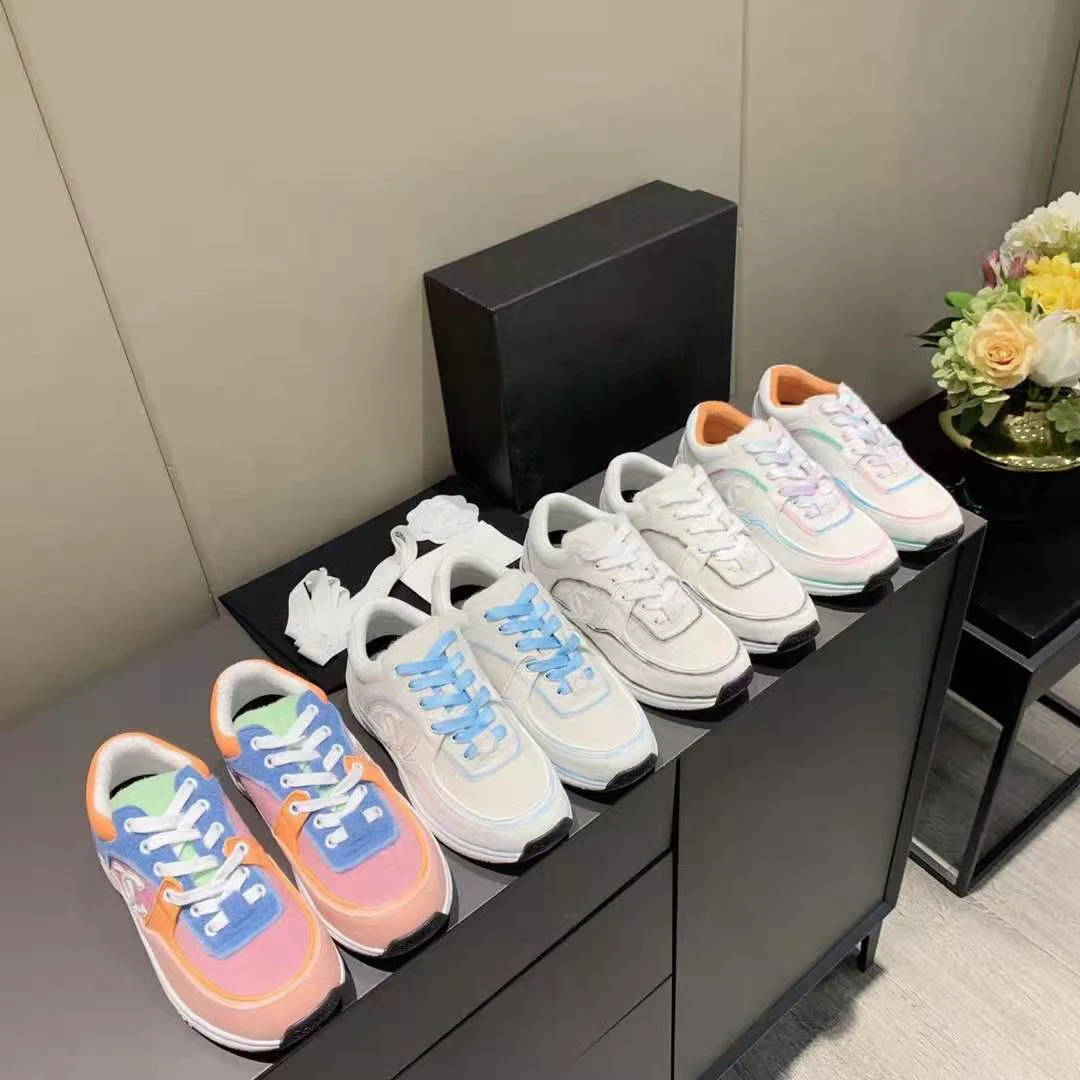 

Vallu 2020 spring and autumn new luminous fashion dazzling all-match casual lace flat men and women couple sneakers