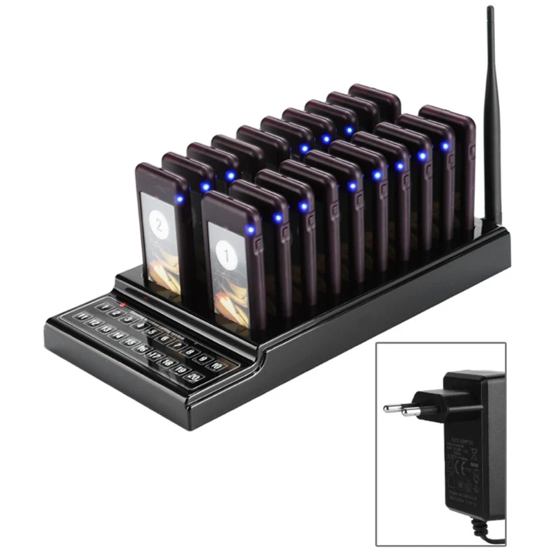 SU-68G Wireless Calling Pod System Restaurant Pager 20 Channels 1KM Waiter Pager Call Customer For Church Nursery Pagers