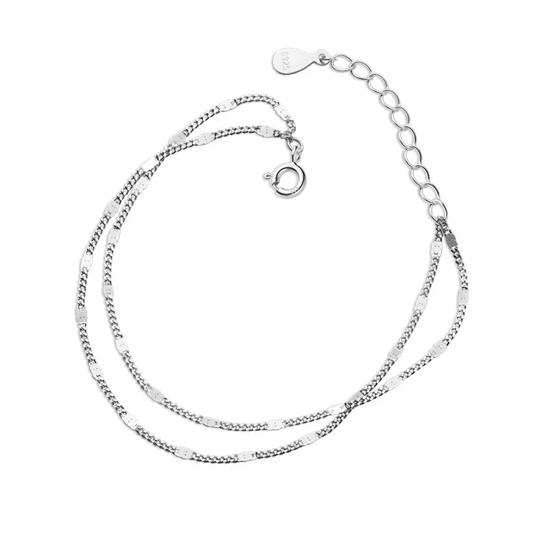 

Реальные 925 стерлингового серебра геометрический браслет-цепочка для Модные женские вечерние ювелирные украшения минималистский аксессуа...