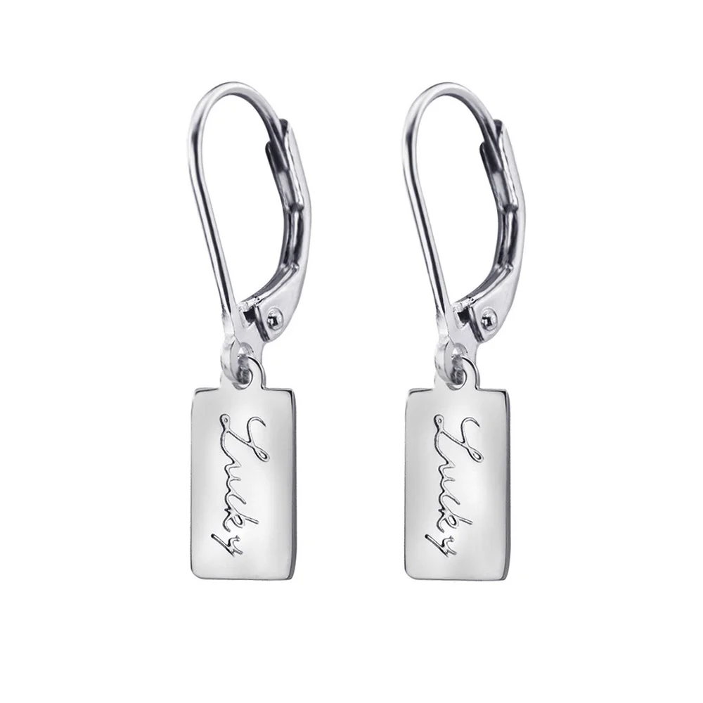 Silver Lucky Trusta Для женщин s Мода 925 твердого стерлингового серебра «Lucky Letter браслеты с подвесками, серьги со шпилькой, для Для женщин Стерлинговое Серебро-бижутерия DS906 - Окраска металла: Silver Lucky