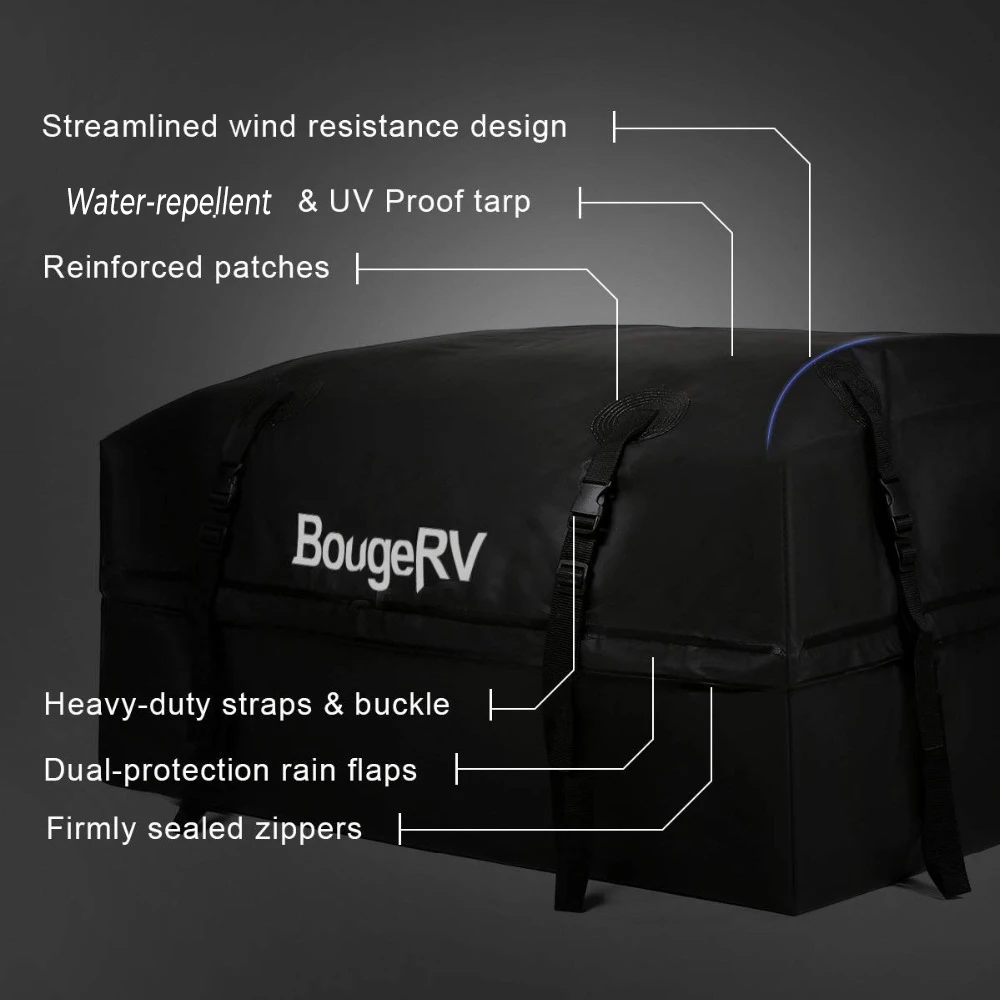 Дорожная сумка 97x97x46 см, Cargo Carrier 425L, багаж на крышу для автомобильных фургонов с рельсами на крыше, 15 кубических футов, 1000D, ПВХ