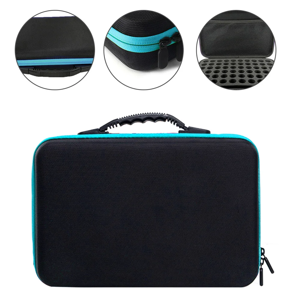 

60 Grids Zippered Carrying Case Portable EVA With Handle Dustproof Essential Oil Holder Aromatherapy Bottles Hard Shell