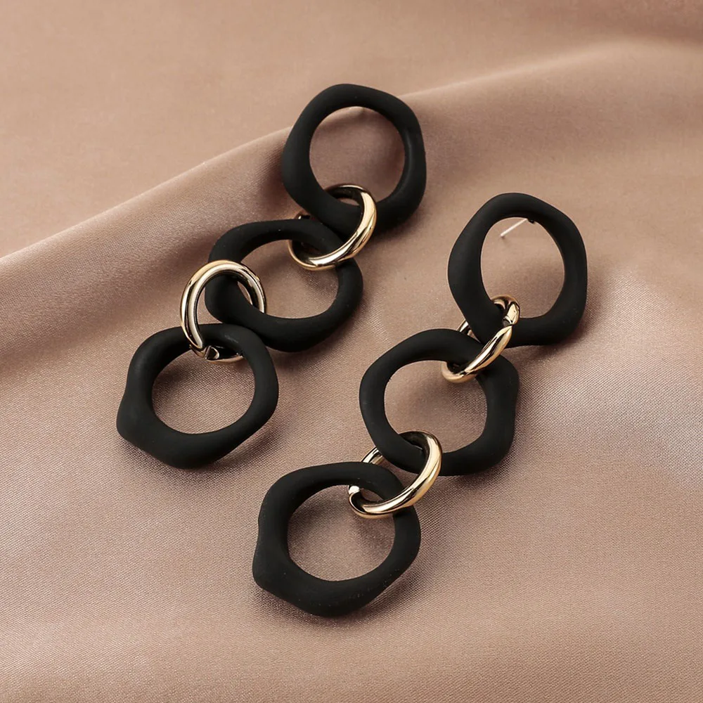 

Europe And The United States New Trend Exaggerated Geometry Earrings Temperament Ms Long Fine Circle Jewelry Gifts