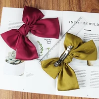 2020 new bow knot hair clip for women children silk oversized bow tie hairpins girls satin ribbon ponytail clip hair accessories