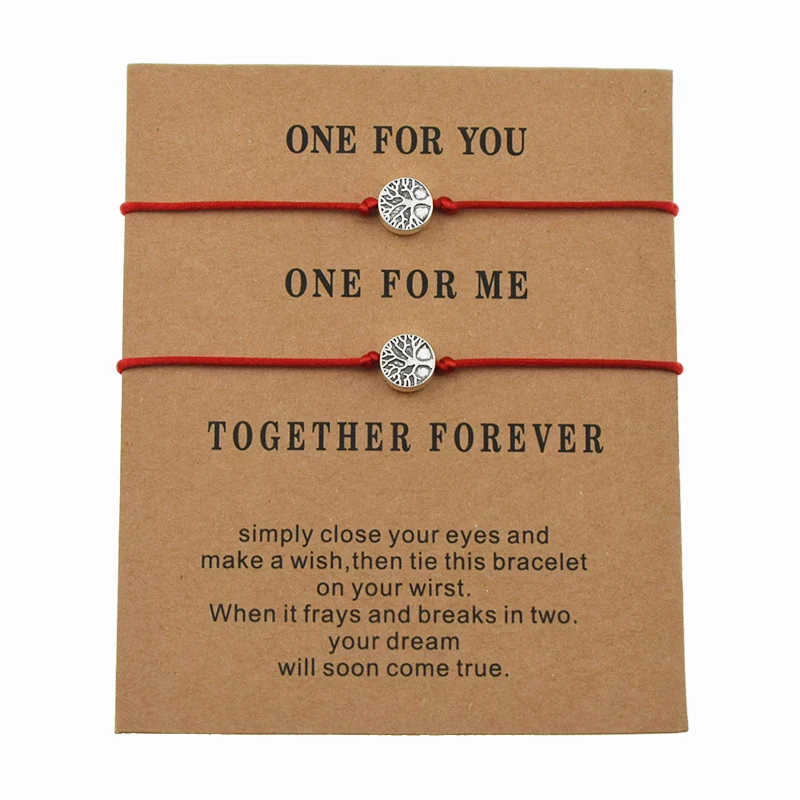 2 шт./компл. Новый черный Красный строка Подвеска &quotДрево жизни&quot Best Friend пара