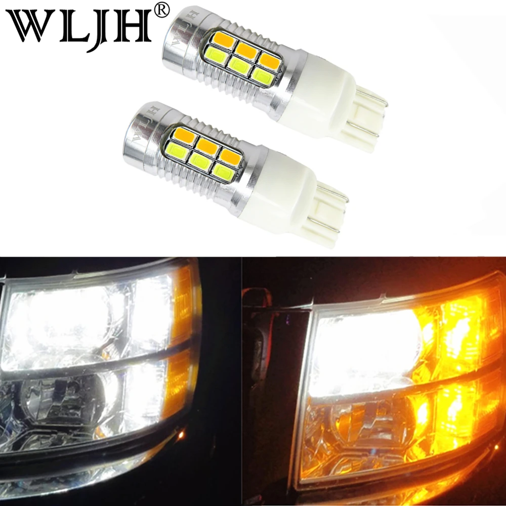 WLJH 2x автомобиль 7440 7443 светодиодный T20 W21W 5630SMD горки стайлинга автомобилей авто