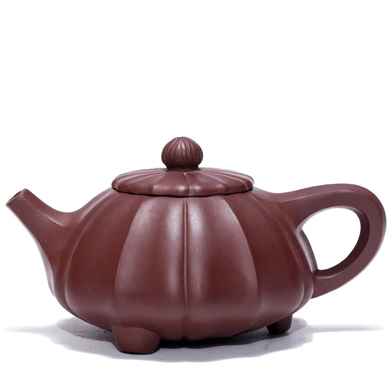 

Yixing Dark-red Enameled Pottery Teapot Tendons And Stones Full Manual Tea Set Gift