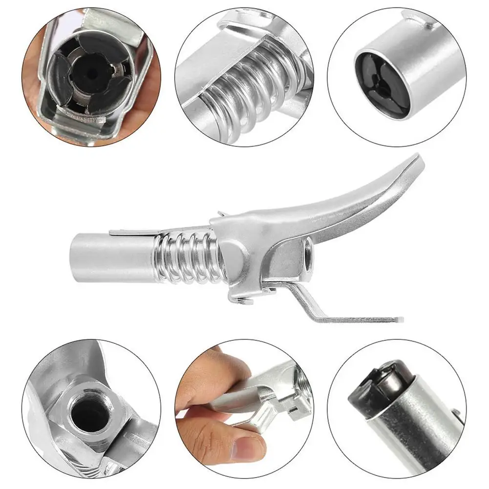 Quick Release Lock Grease Gun Zerk Coupler High-pressure Oil Injection Nozzle Adapter Hose Kit With Double Handle |