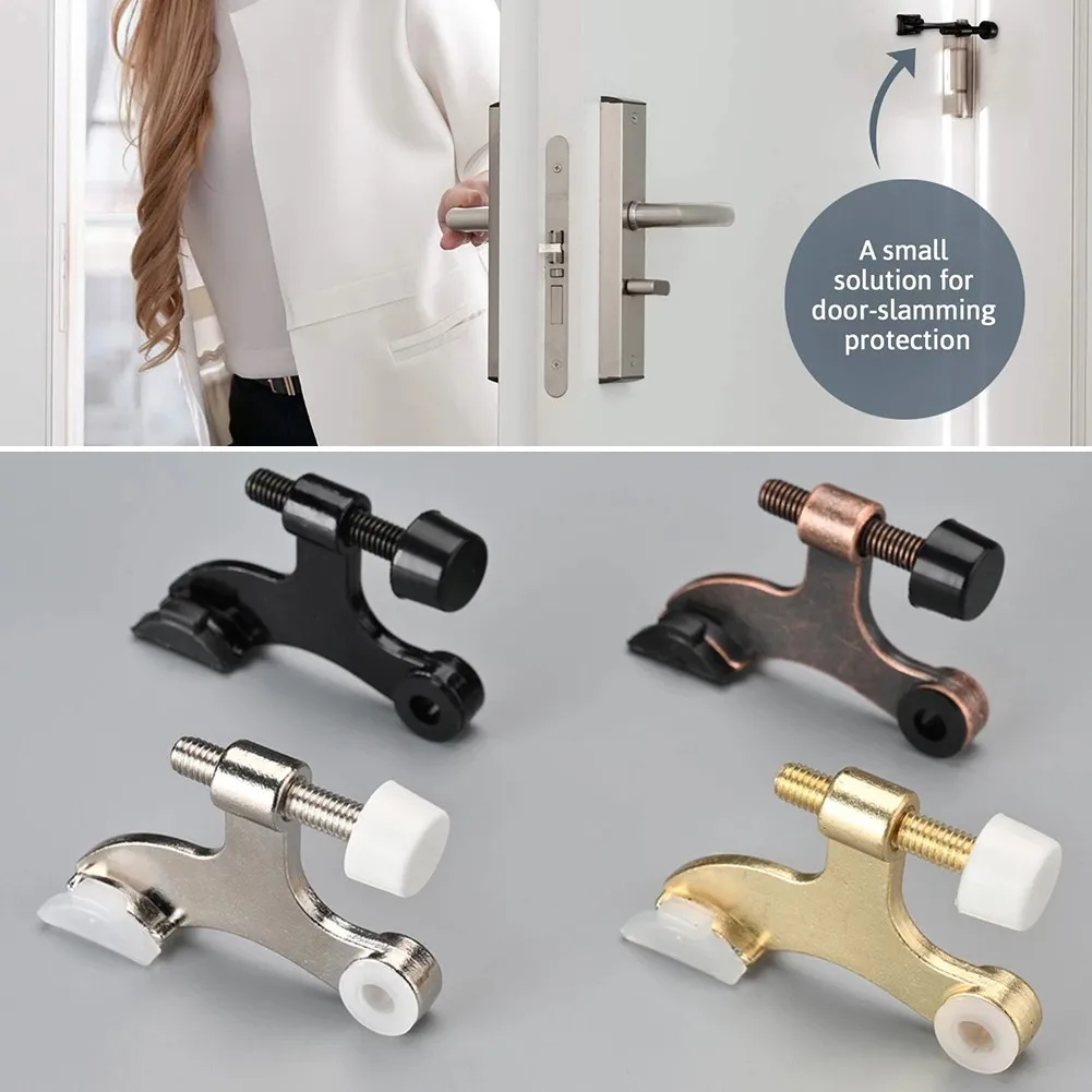 

2pcs Door Holder Stopper Hinge Pin Windproof Mechanical Doorstop Adjustable Black Heavy Duty Furniture Hardware Home Hotel Decor